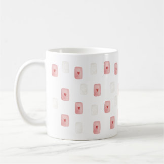 Rosa Herz-Marshmallow-Muster – Süße Kawaii Kaffeetasse