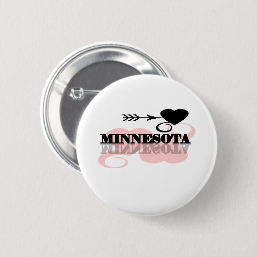 Rosa Herz Minnesota Button (Vorne & Hinten)