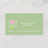 Rosa Herz mit Flügeln Karegier auf blau Visitenkarte (Rückseite)