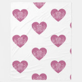 Rosa Herz mit Hübschem Girly Design Fleecedecke (Vorderseite)