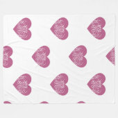 Rosa Herz mit Hübschem Girly Design Fleecedecke (Vorderseite (Horizontal))