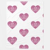 Rosa Herz mit Hübschem Girly Design Fleecedecke (Vorderseite)