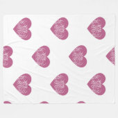 Rosa Herz mit Hübschem Girly Design Fleecedecke (Vorderseite (Horizontal))