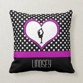 Rosa Herz mit nobler Polka-Punkte Zahl Skaten Kissen