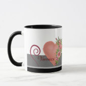 Rosa Herz mit Rose Magische Tasse (Links)
