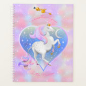 Rosa Herz mit Unicorn Baby Planner Planer (Vorderseite)