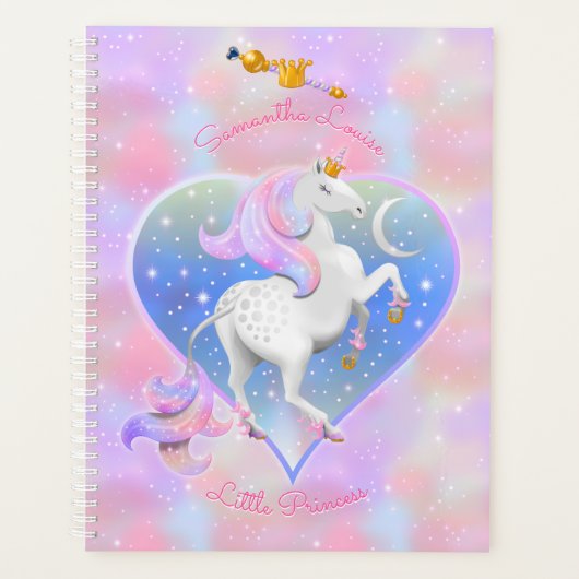 Rosa Herz mit Unicorn Baby Planner Planer (Vorderseite)
