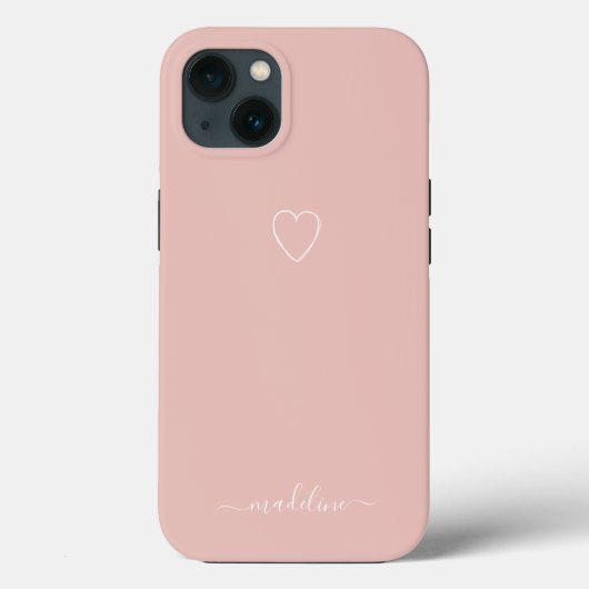 Rosa Herz Monogramm Case-Mate iPhone Hülle (Rückseite)