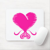 rosa Herz Mousepad (Mit Mouse)