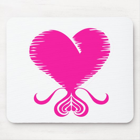 rosa Herz Mousepad (Vorne)