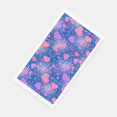 Rosa Herz Muster 01 Blau BG Serviette (Ecke)