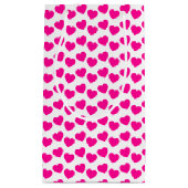 Rosa Herz-Muster auf weißer kleiner Kleine Geschenktüte (Vorderseite)