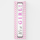 Rosa Herz Muster Es ist ein Mädchen Banner (Vertikal)
