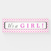 Rosa Herz Muster Es ist ein Mädchen Banner (Horizontal)