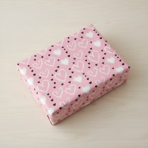Rosa Herz Muster Geschenkpapier