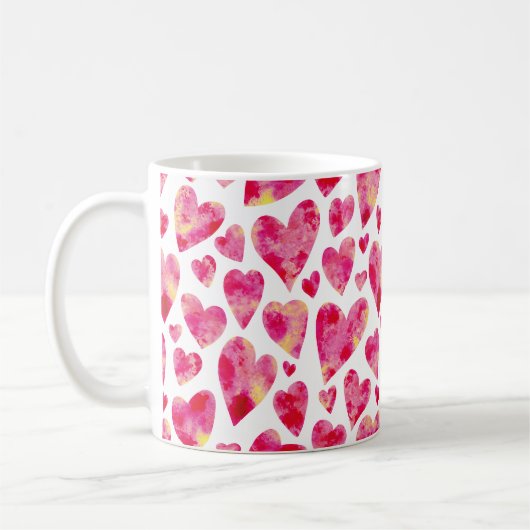 Rosa Herz Muster Kaffeetasse (Links)