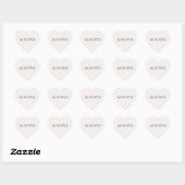 Rosa Herz Muster Minimal Serif Immer Herz-Aufkleber (Blatt)