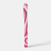 Rosa Herz-Muster mit Schichten iPhone Hülle (Linke Seite)