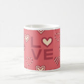 Rosa Herz-Muster Valentinsbecher Kaffeetasse (Mittel)