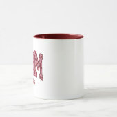 Rosa Herz Mutter Abschlussjahr Varsity-Design Tasse (Zentrum)