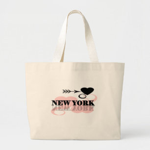 Rosa Herz New York Jumbo Stoffbeutel