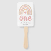 Rosa Herz Niedlich Girl Boho Rainbow Erster Geburt Fächer (Vorderseite)