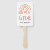 Rosa Herz Niedlich Girl Boho Rainbow Erster Geburt Fächer (Rückseite)