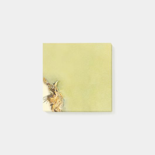 Rosa Herz Nose Tabby Cat Wasserfarbenes Kunstwerk Post-it Klebezettel (Vorderseite)