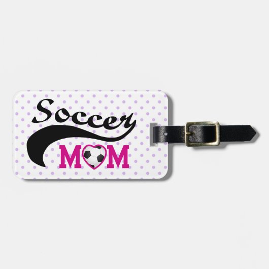 Rosa Herz oder Fußball-Mama Gepäckanhänger (Vorderseite horizontal)