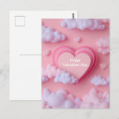 Rosa Herz-Papier-Valentinstagskarte  Postkarte (Vorne/Hinten)