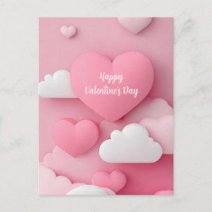 Rosa Herz-Papier-Valentinstagskarte Postkarte
