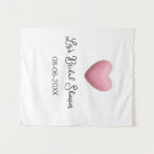 Rosa Herz Pastell Retro-Brautdusche Datum Boho Te Wandteppich (Vorderseite (Horizontal))