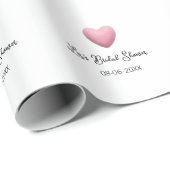 Rosa Herz Pastell Retro Brautparty Datum Boho Te Geschenkpapier (Rolleneckpunkt)