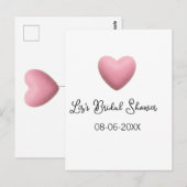 Rosa Herz Pastell Retro Brautparty Datum Boho Te Postkarte (Vorne/Hinten)