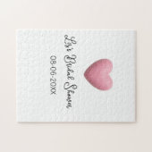 Rosa Herz Pastell Retro Brautparty Datum Boho Te Puzzle (Horizontal)