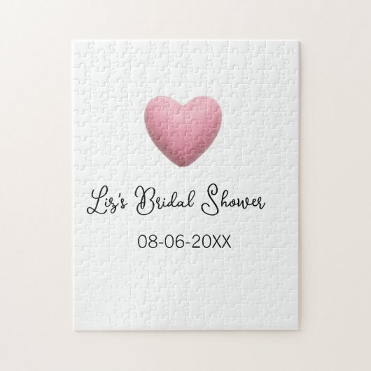 Rosa Herz Pastell Retro Brautparty Datum Boho Te Puzzle (Vertikal)