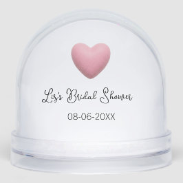 Rosa Herz Pastell Retro Brautparty Datum Boho Te Schneekugeln