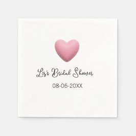 Rosa Herz Pastell Retro Brautparty Datum Boho Te Serviette