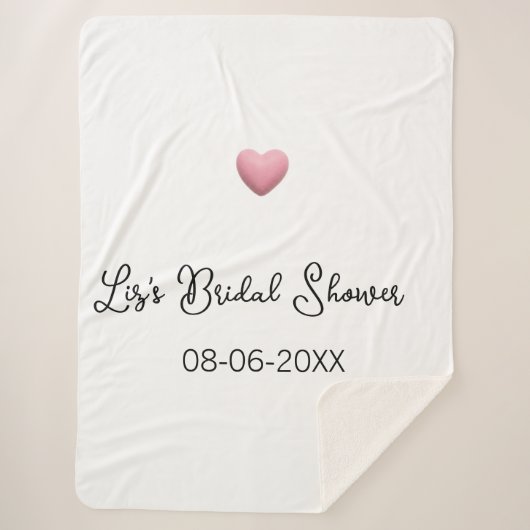 Rosa Herz Pastell Retro Brautparty Datum Boho Te Sherpadecke (Vorderseite)