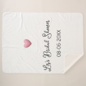 Rosa Herz Pastell Retro Brautparty Datum Boho Te Sherpadecke (Vorderseite (Horizontal))