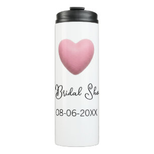 Rosa Herz Pastell Retro Brautparty Datum Boho Te Thermosbecher
