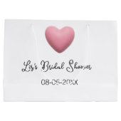 Rosa Herz Pastell Retro Brautparty Termin Boho Te Große Geschenktüte (Rückseite)