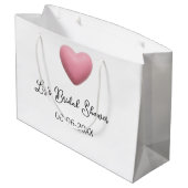 Rosa Herz Pastell Retro Brautparty Termin Boho Te Große Geschenktüte (Rückseite Schrägansicht)