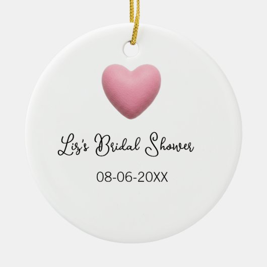 Rosa Herz Pastell Retro Brautparty Termin Boho Te Keramik Ornament (Vorne)