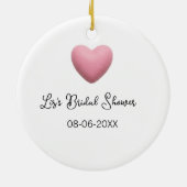 Rosa Herz Pastell Retro Brautparty Termin Boho Te Keramik Ornament (Hinten)