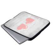 Rosa Herz Personalisierter Laptop-Sieb Laptopschutzhülle (Vorne Knopf)