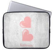 Rosa Herz Personalisierter Laptop-Sieb Laptopschutzhülle (Vorderseite)