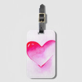 Rosa Herz Pop Kunst Valentine Gepäckanhänger (Vorderseite Vertikal)