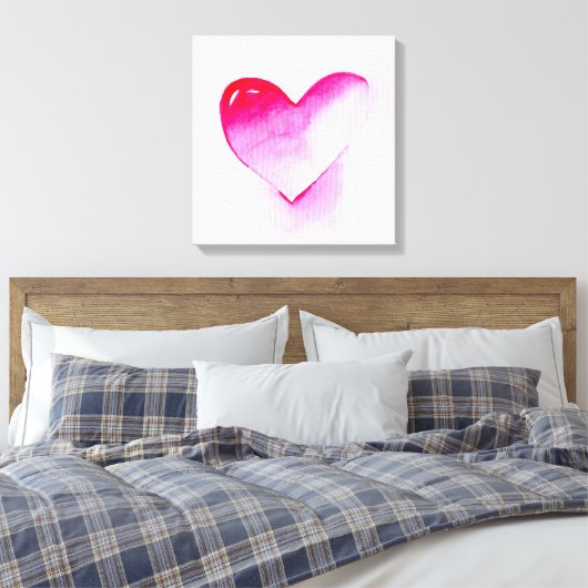 Rosa Herz Pop Kunst Valentine Leinwanddruck (Insitu (Schlafzimmer))