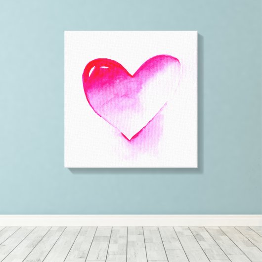 Rosa Herz Pop Kunst Valentine Leinwanddruck (Insitu (Holzboden))